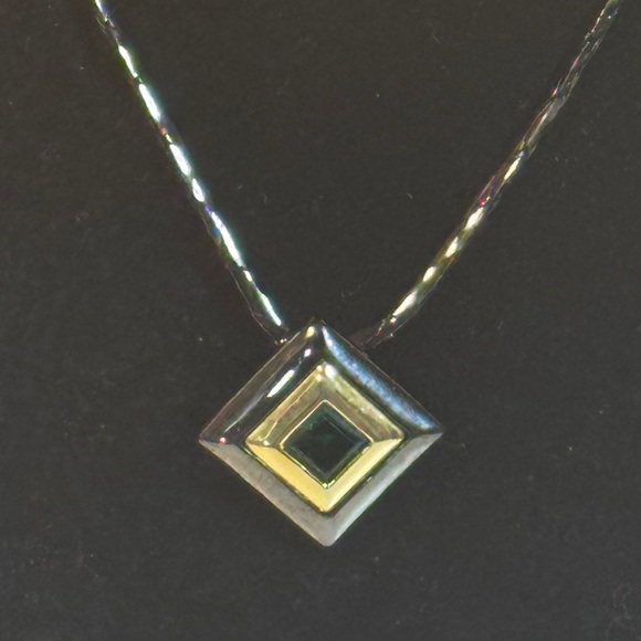 Yves Saint Laurent Black and Gold Geometric Necklace - Picture 9 of 13